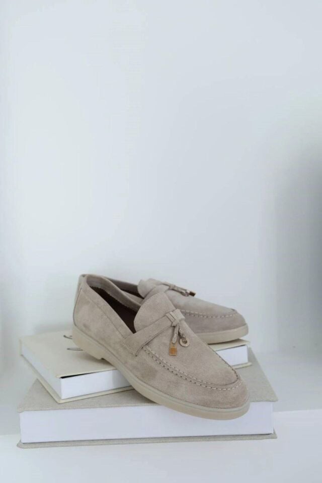 Nude İlta Süet Loafer Kadın Ayakkabı