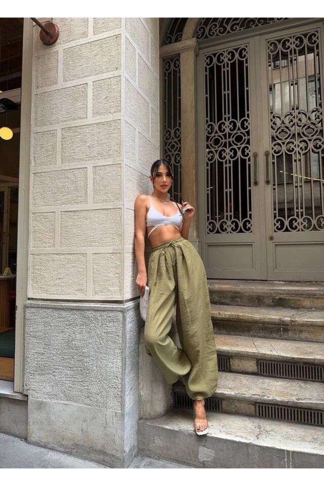 Yeşil Şalvar Pantolon