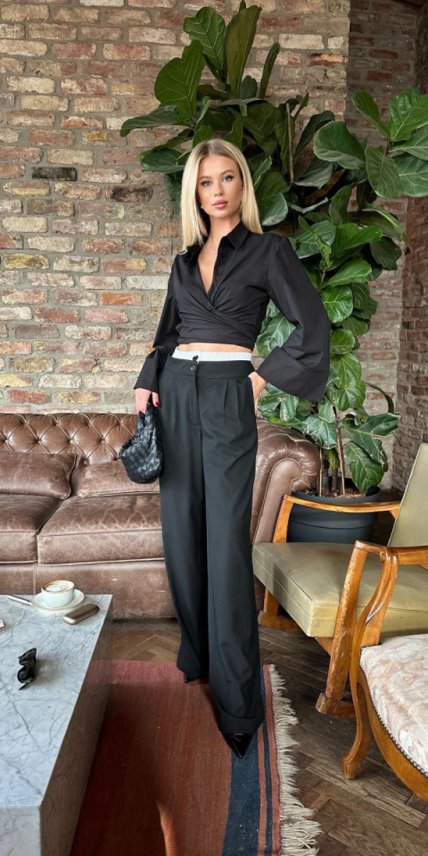 Siyah Boxer Kumaş Pantolon