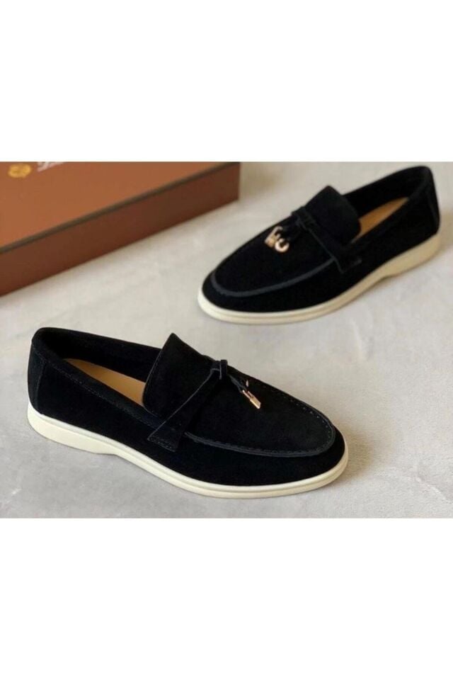 İlta Siyah Süet Loafer Kadın Ayakkabı