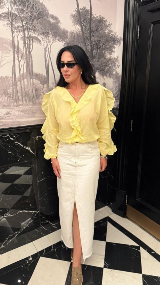 Sarı Fırfırlı Gömlek