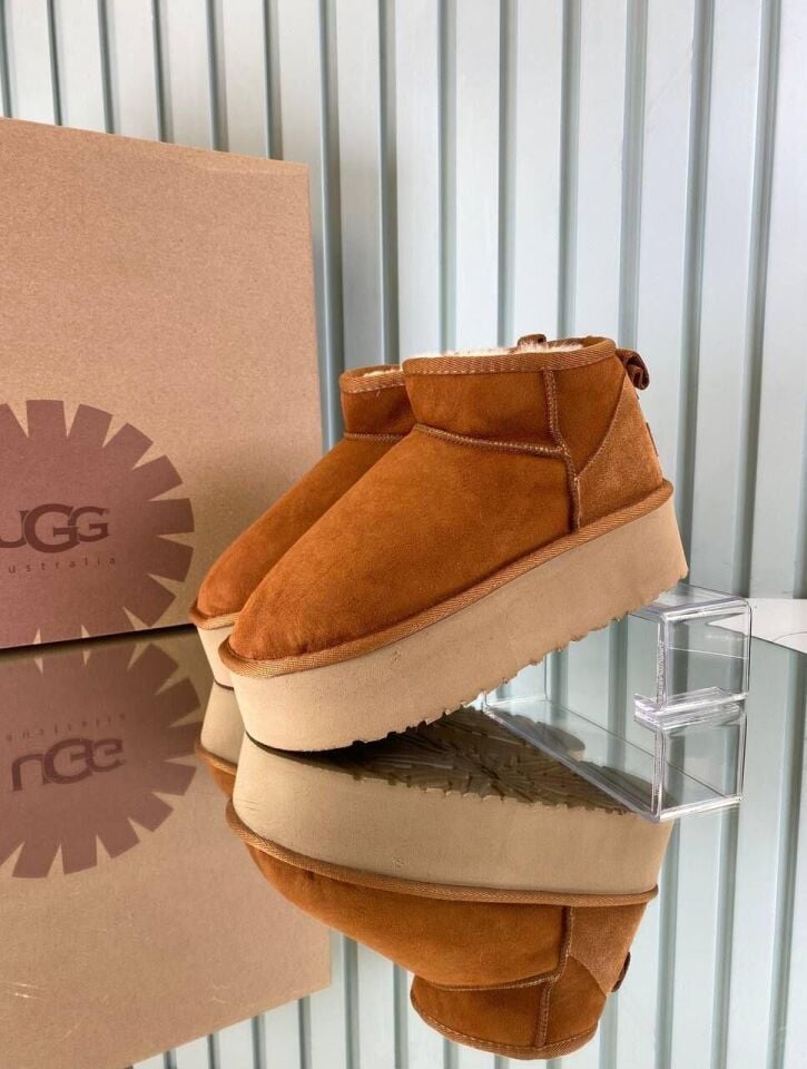 Mini Platform Premium Deri Tarçın Kürklü Kadın Bot